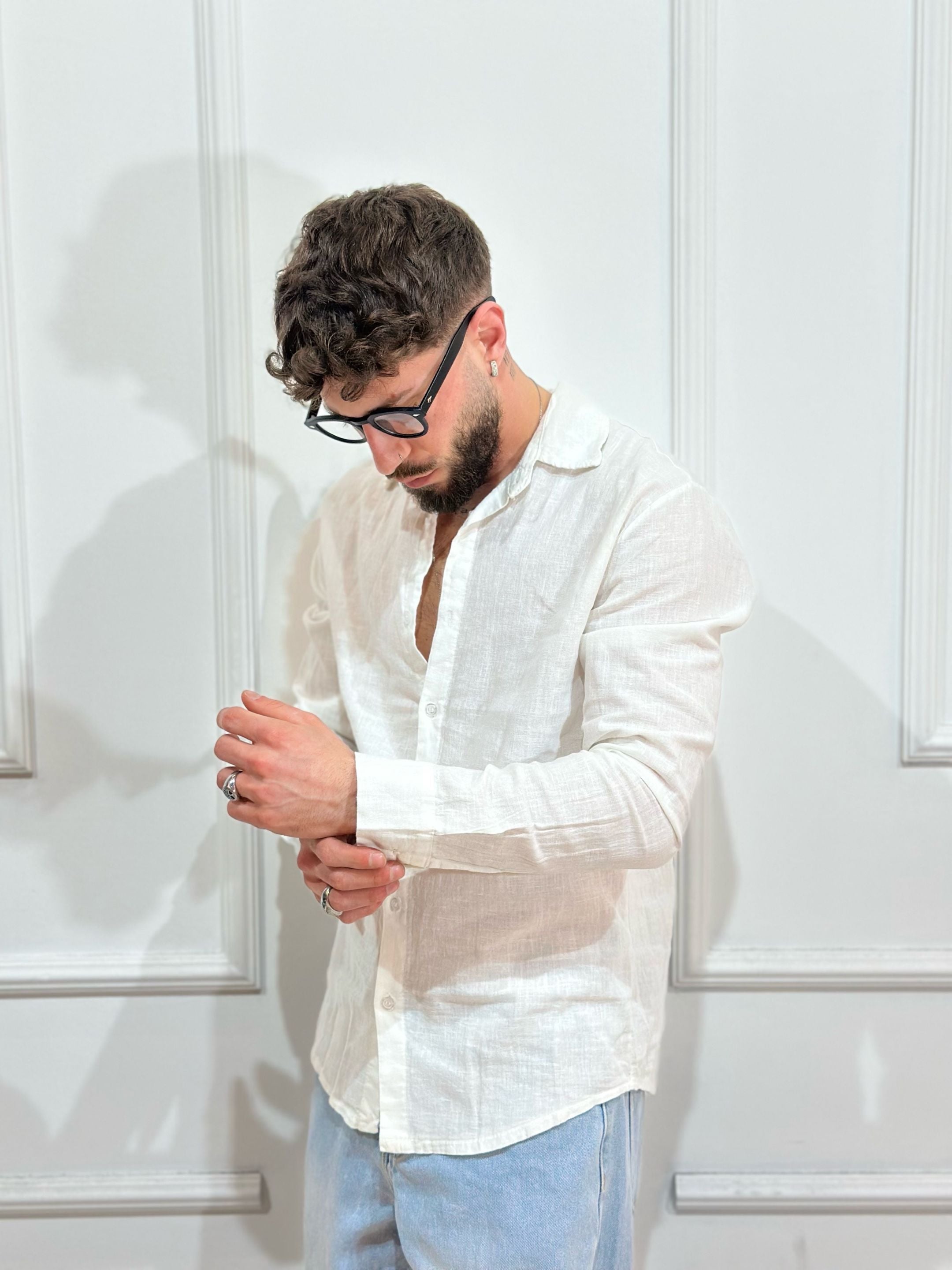 Camicia Lino havana