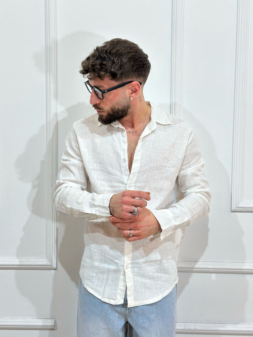 Camicia Lino havana